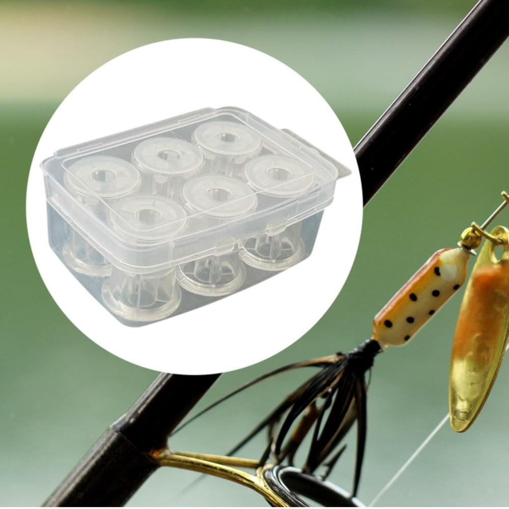 6 Pieces Fishing Line Bobbin Spools with Box Empty Spools