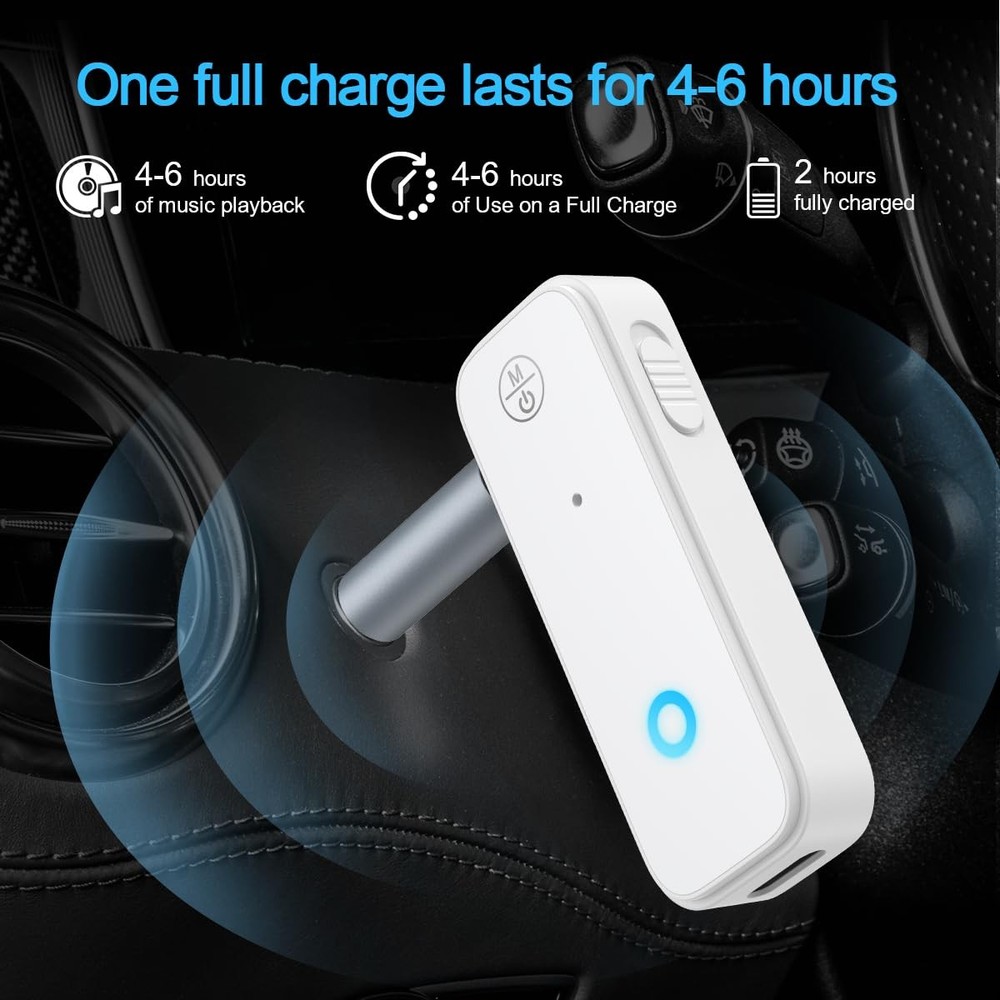 Bluetooth Aux Adapter for Car, 2 in 1 Bluetooth Transmitter Receiver for Hand...