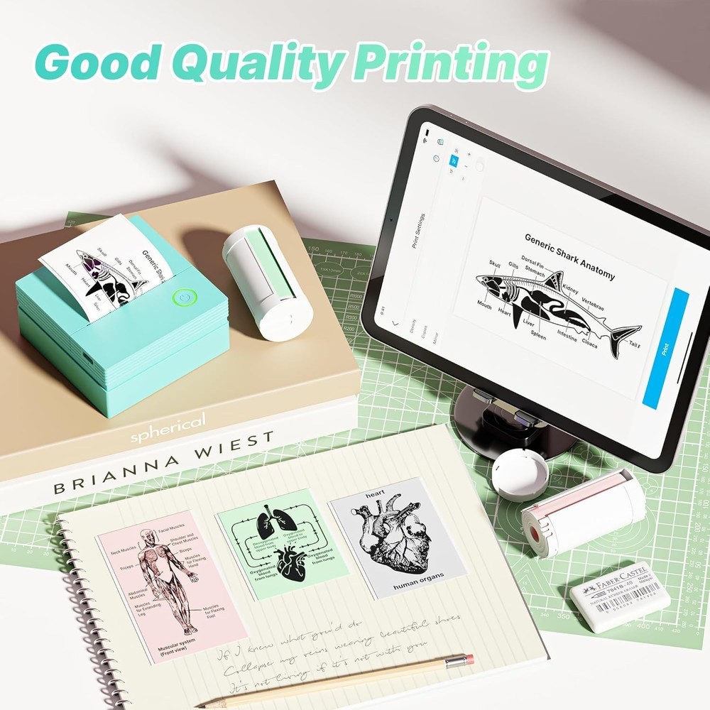 Sticker Printer, PM290 Mini Printer, Bluetooth Sticker Maker Machine with 3 Roll