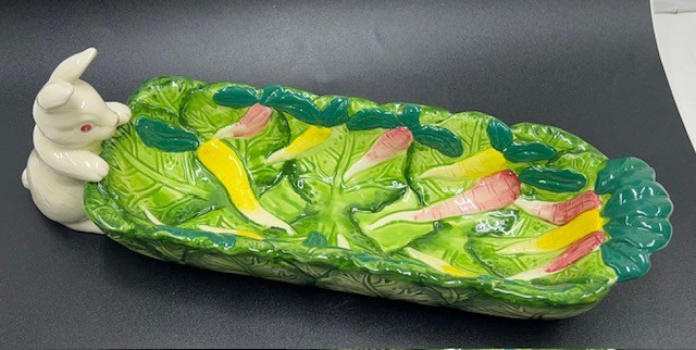 VTG Bunny Lane Strata Group Spring Easter Serving Dish - 12" - EUC - FREE SHIP