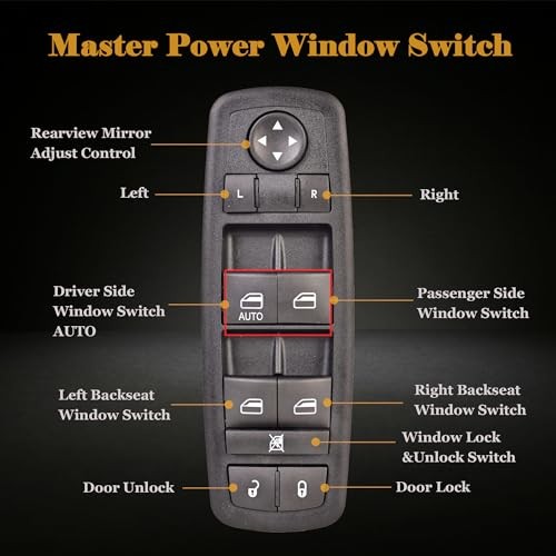 Driver Side Master Power Window Switch - 8Pins + 13Pins - Compatible with 2011