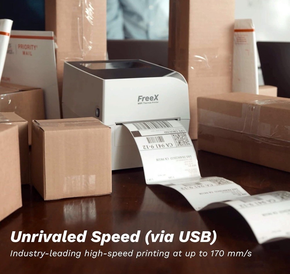 WiFi Thermal Label Printer 4x6 | USB + Wireless | Shipping Labels | Windows/Mac