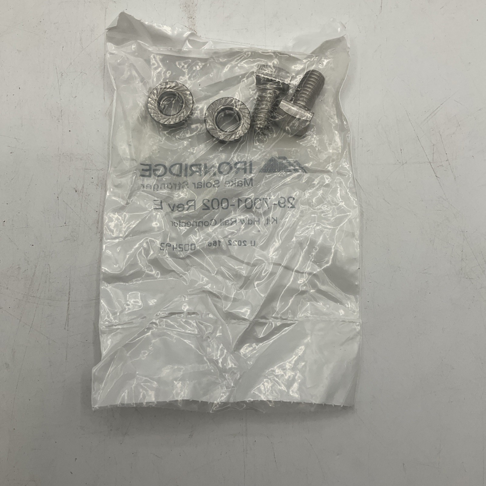 Lot of 215 IRONRIDGE 29-7001-002 Rev E Hdw Rail Connector Hardware Kit for Solar