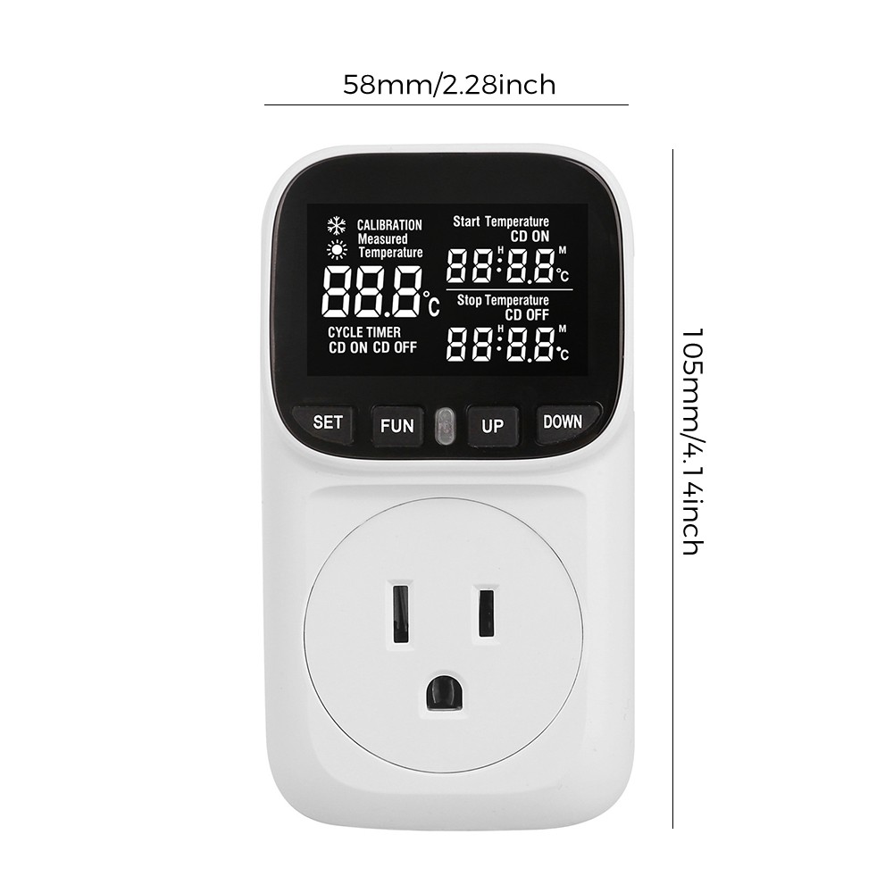 Digital Thermostat with LCD Display, 15A Keypad Temperature Controller Incubator