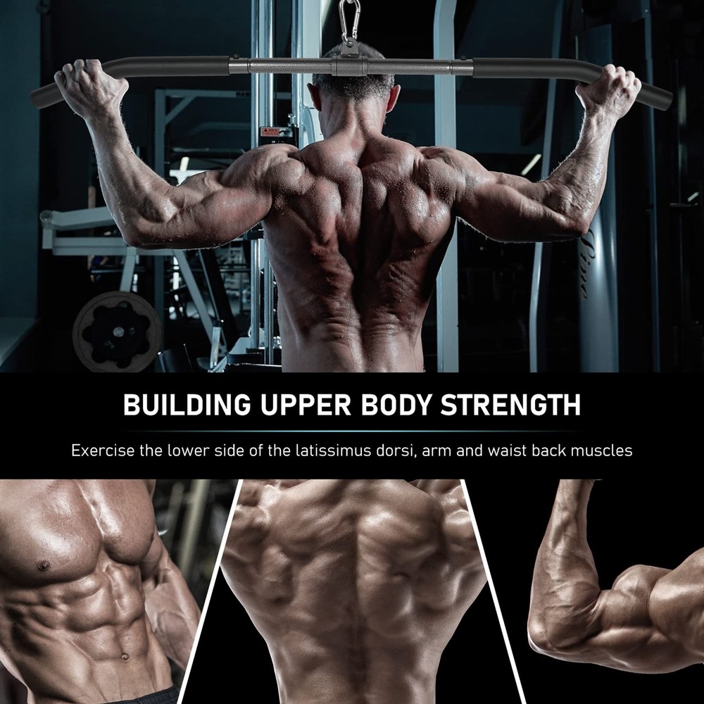 48" LAT Pull Down Bar Cable Machine Bar Attachment Triceps Biceps Pushdown Bar