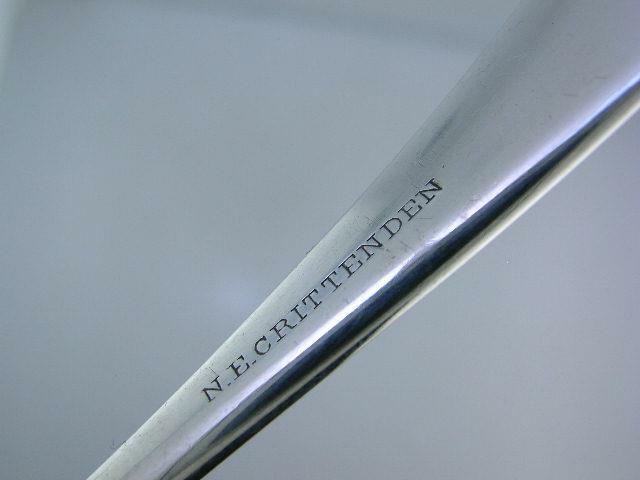 Coin Silver PETER L KRIDER pierced Serving Ladle / Sifter ~ engraved work c1800s