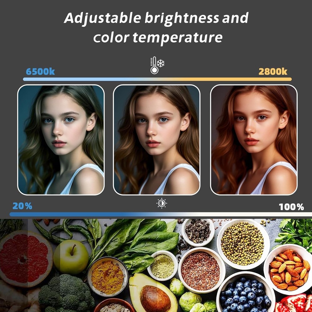 LED Video Light Kit, 2-Pack Studio Lights for Video Recording with 60 Extendabl