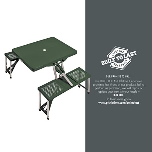 Picnic Time Portable Folding Picnic Table with Seating for 4 Green