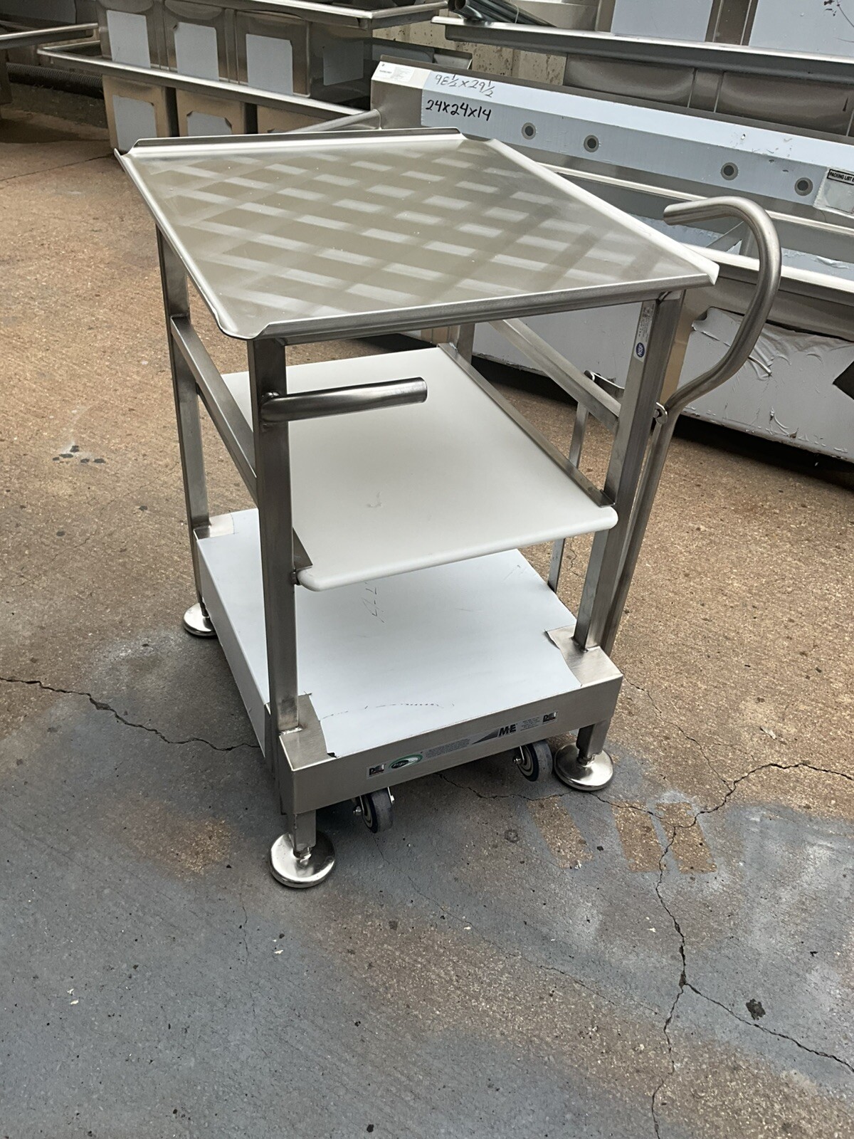 New M&E Deli buddy Face to Face Fresh slicer deli cart on casters