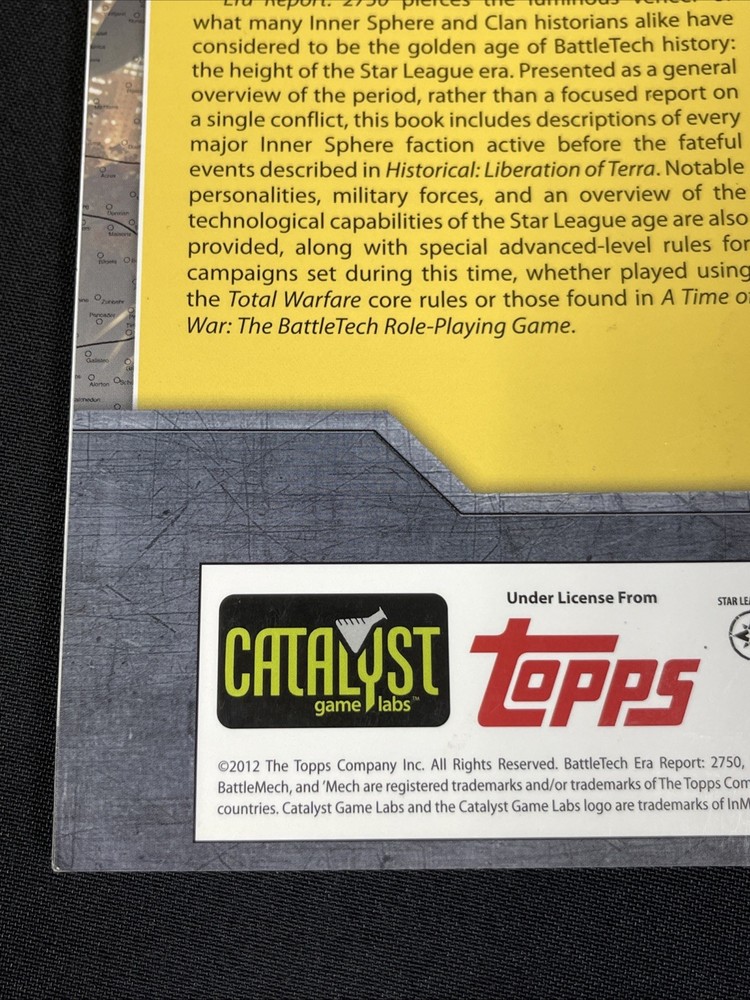 BattleTech Era Report 2750 Sourcebook OOP Catalyst - VG 2012
