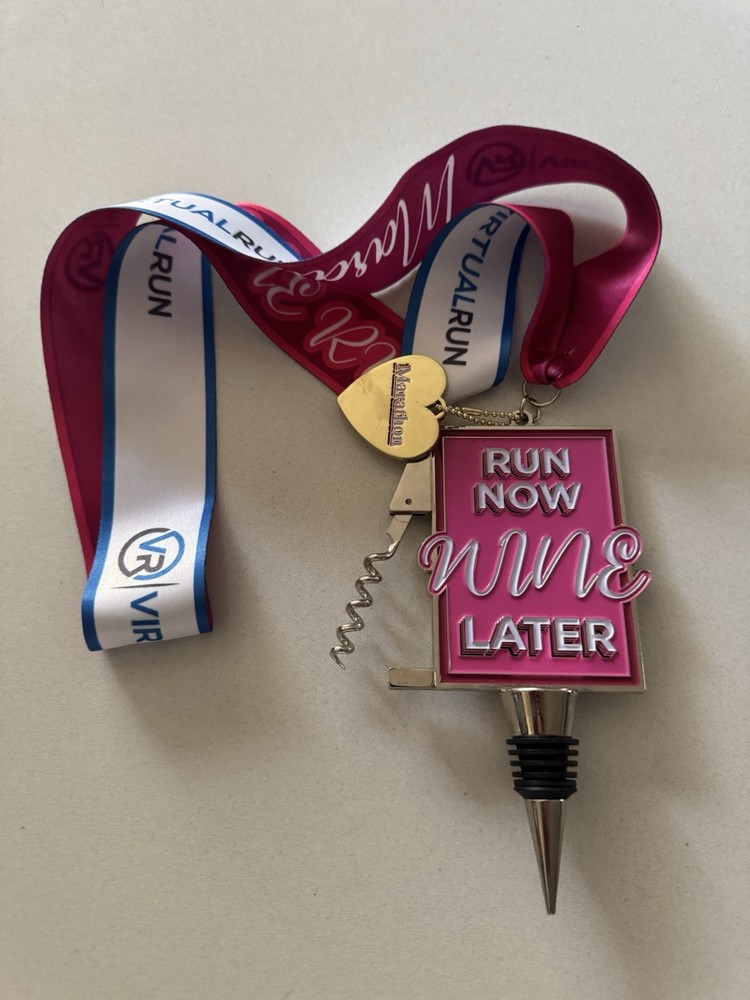 Run Now Wine Later Medal Virtual Run