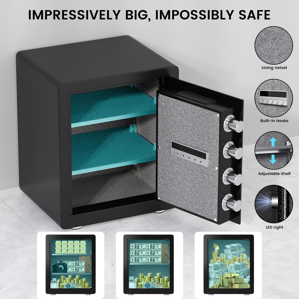 Kavey 2.0 Cub Safe Box, Lock Box with Backlit Touch Screen Keypad