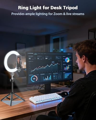 Vlogging Kit for iPhone/Android, 10'' Selfie Ring Light with Stand, 57''