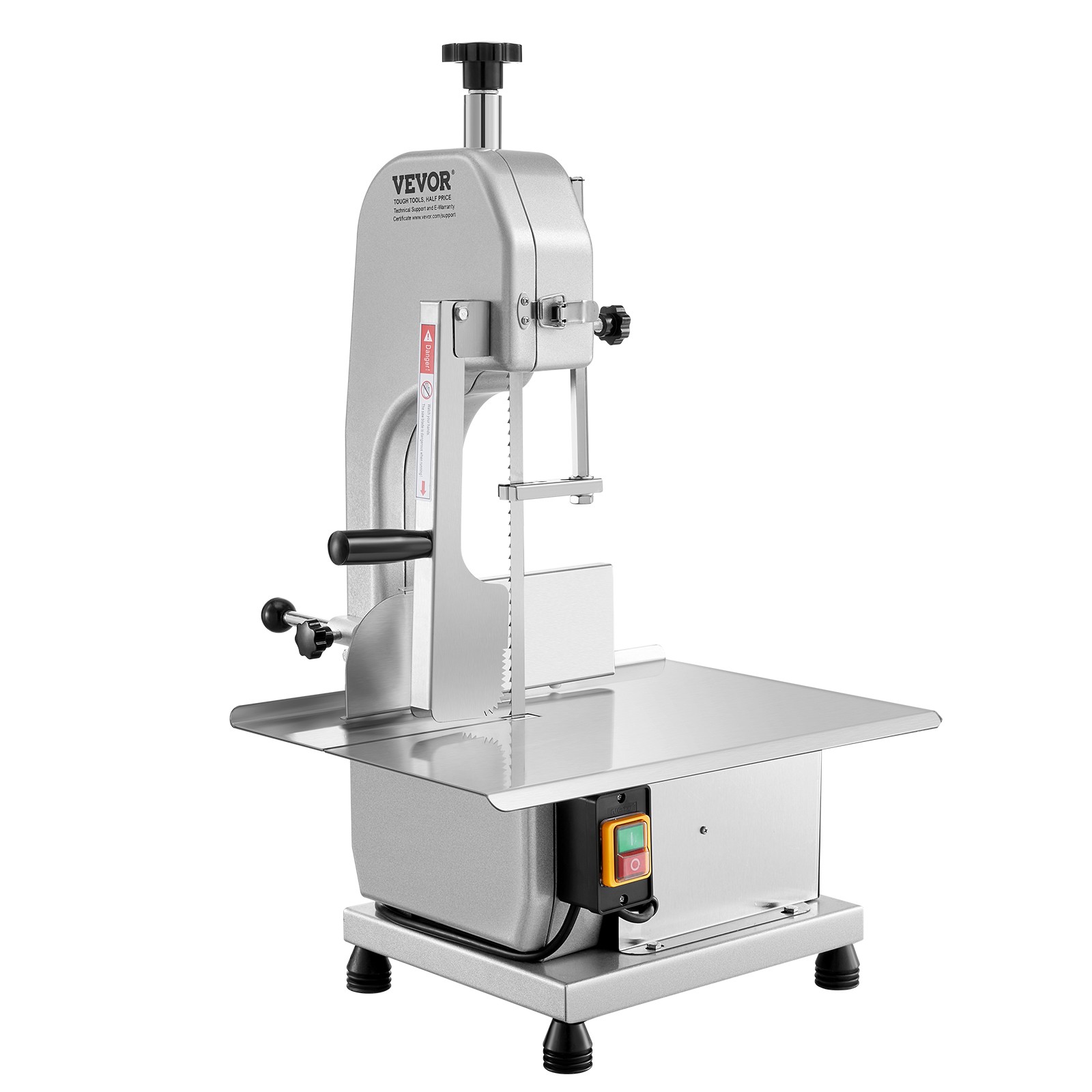 VEVOR 650W Commercial Electric Meat Bandsaw Stainless Steel Bone Sawing Machine