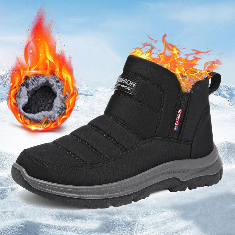 Winter Insulated Snow Boots Men Fur-lined Warm Ankle Shoes Cotton Shoes US SIZE