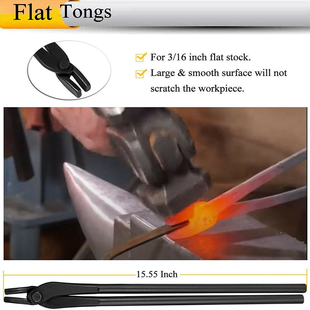 Universal Knife Making Bolt Tongs Blacksmith Bladesmith Tool Set for Anvil Forge