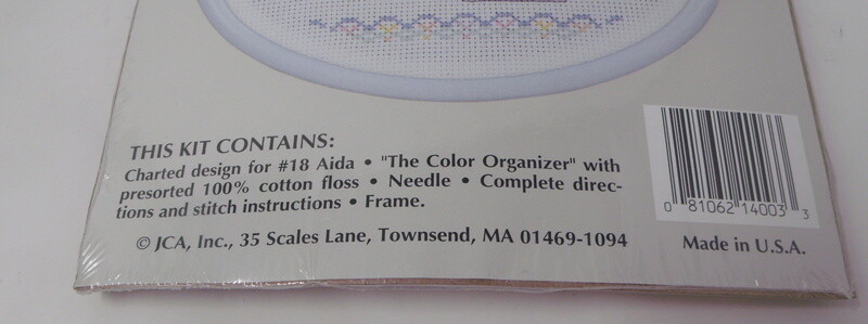 JCA Cuddle Ups BABY BLOCKS Counted Cross Stitch Kit w/Frame