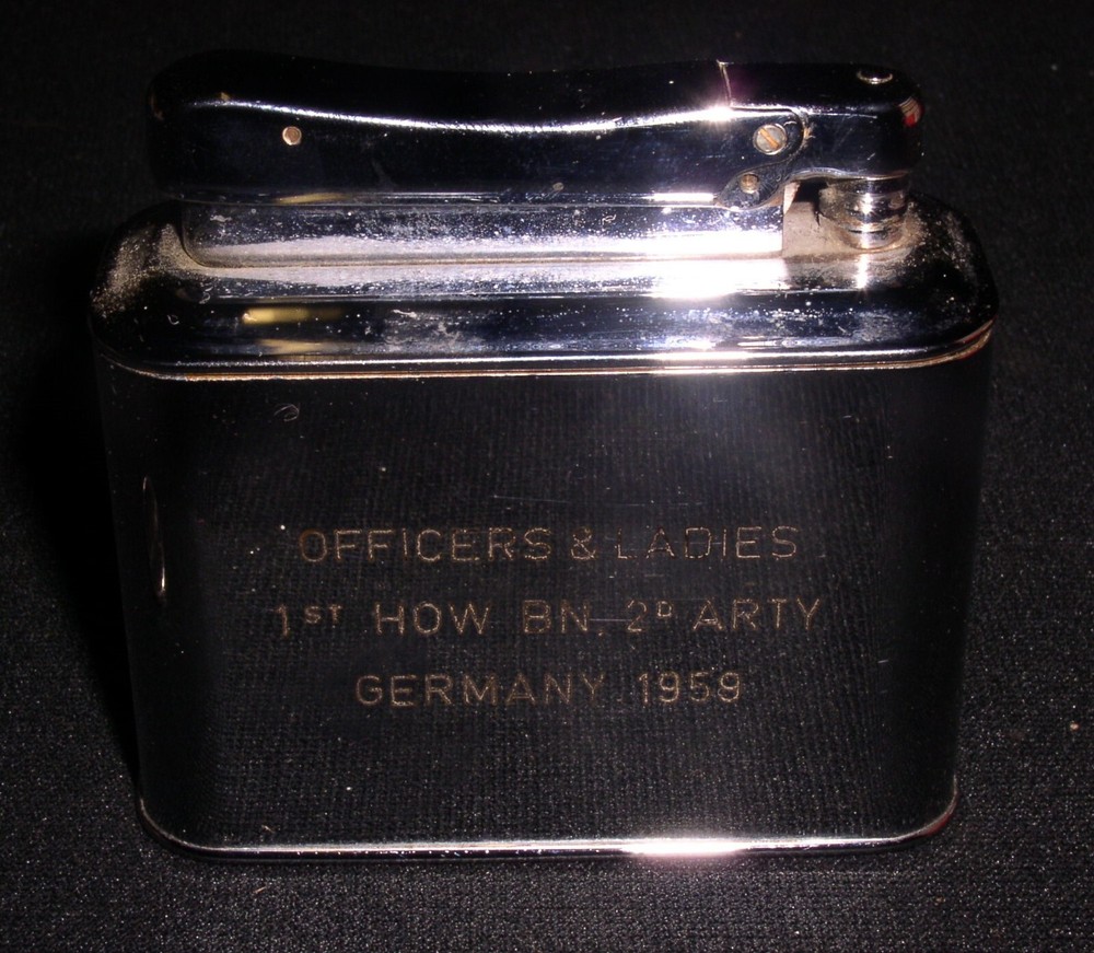 The Second First~1959 1st How BN. 2d Arty, Germany~Helo Monopol Table Lighter