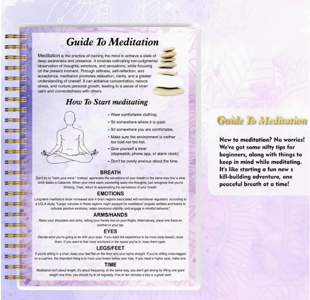 Meditation Journal Workbook Notebook A5 New