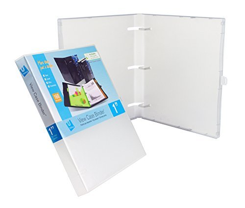 3 Ring Case View Case Binder with Overlay - 1.0 Inches (Clear) - 3 Pack