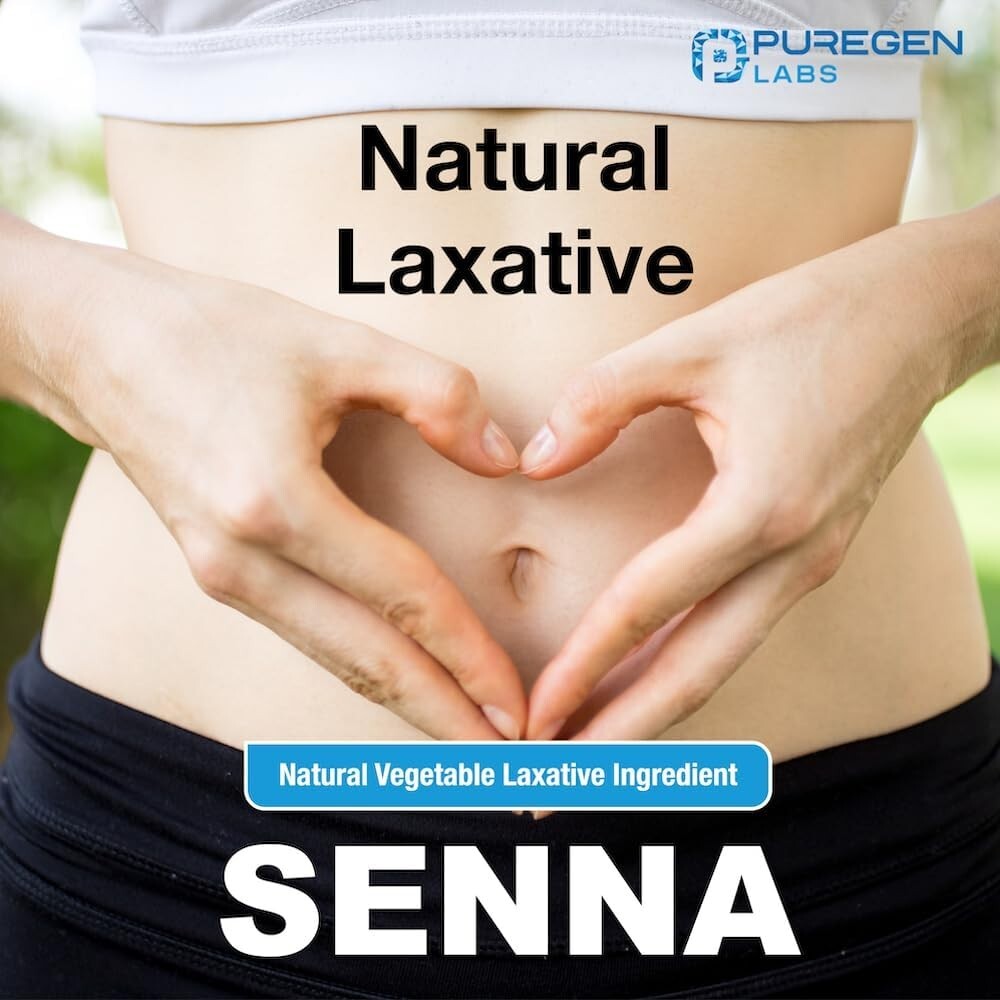 Puregen Senna Natural Vegetable Laxative 1000 Tablets Constipation Relief
