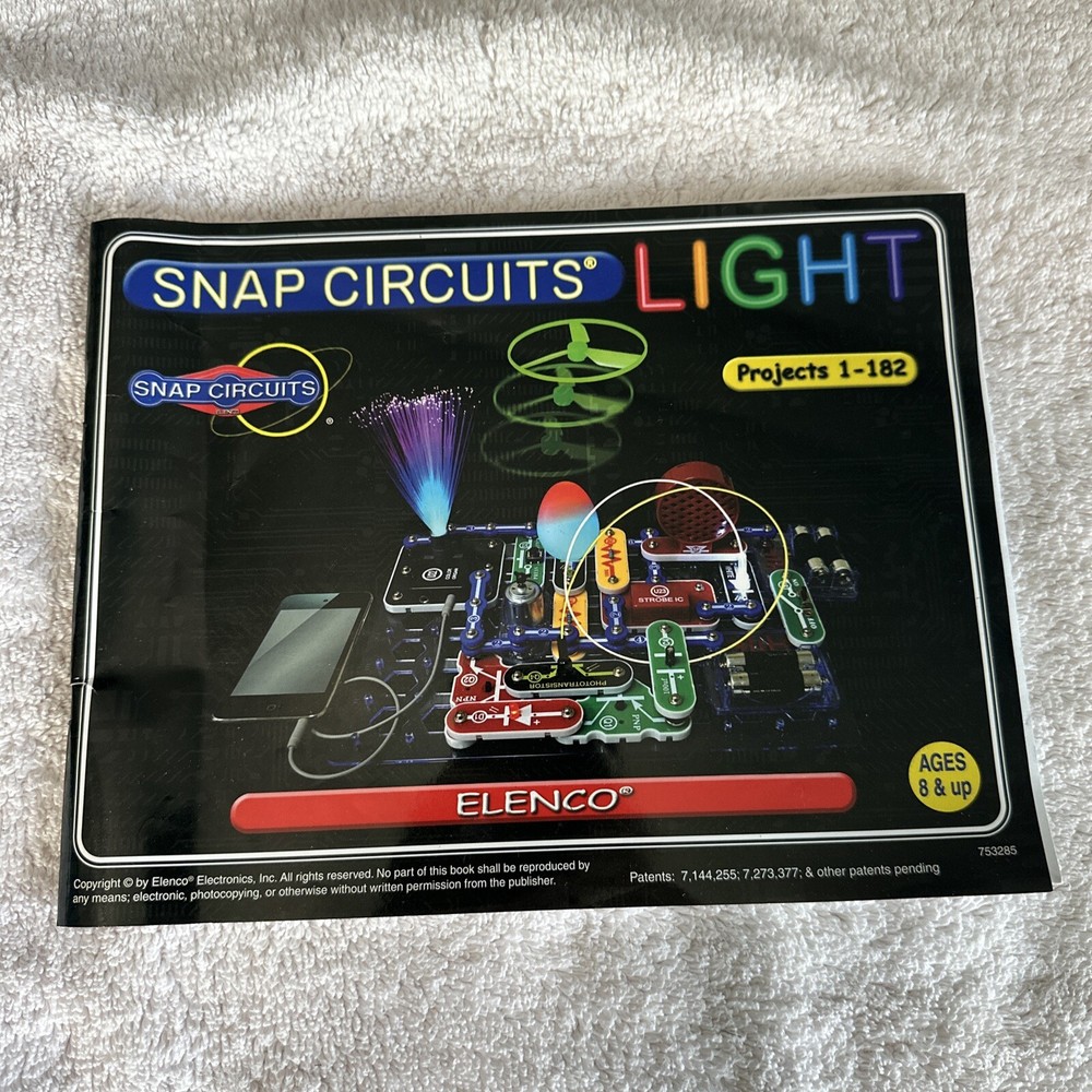 Elenco Snap Circuits LIGHT Experiments Projects 1-182 Manual Instruction Book