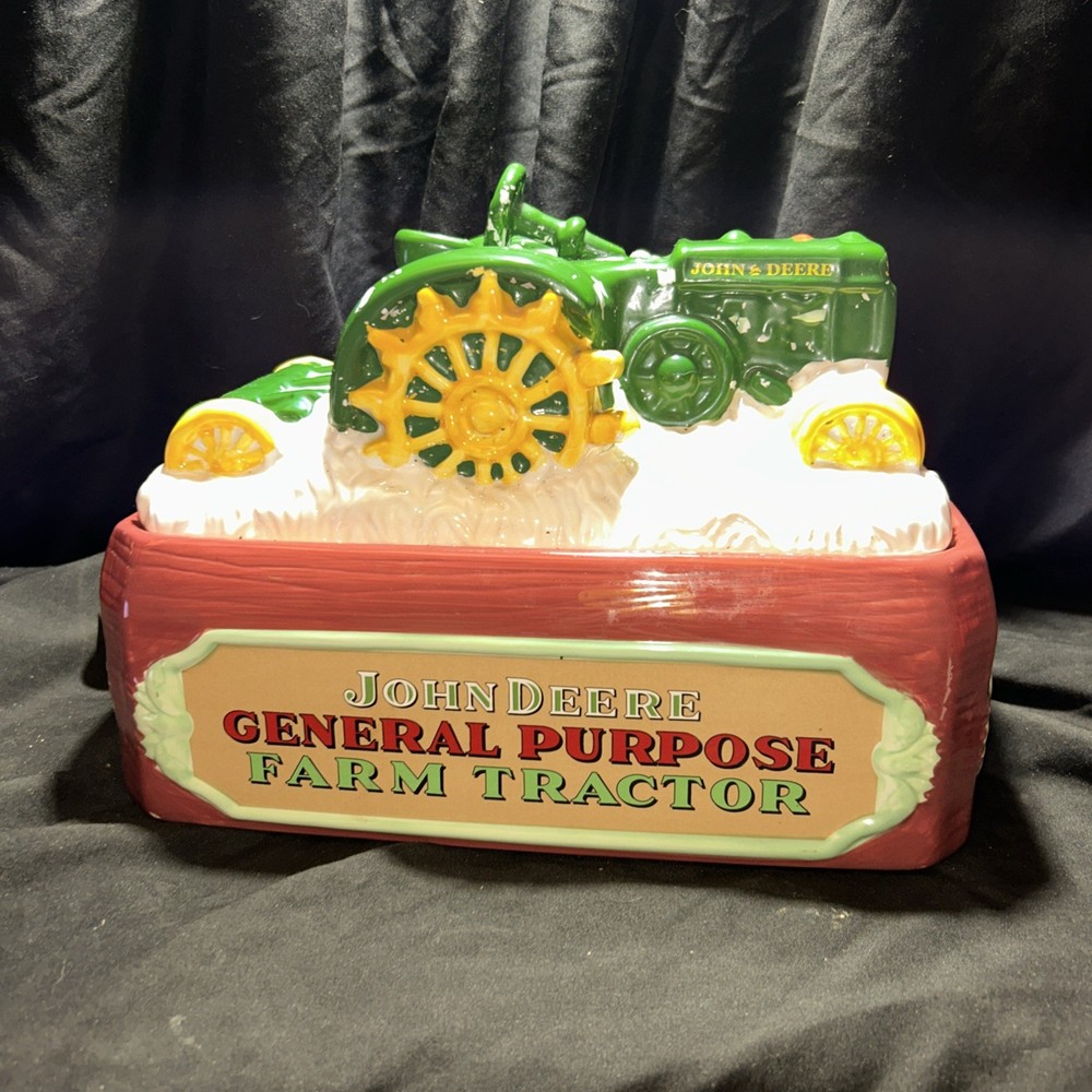 John Deere 1924 Model D General Purpose Tractor Ceramic Cookie Jar Gibson *Flaws