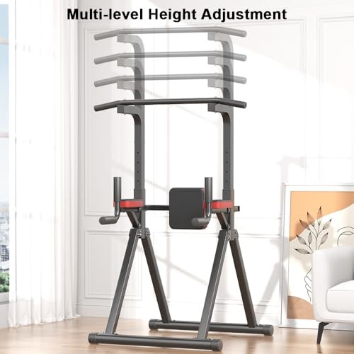 Foldable Power Tower, Adjustable Multifunction Pull Up Bar Tower Station,