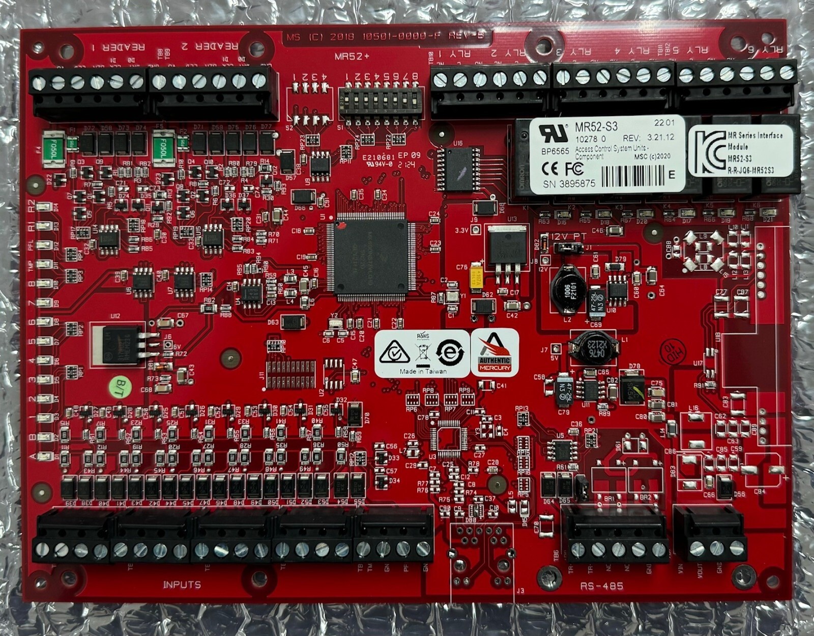 MERCURY SECURITY MR52-S3 Series 3 Dual Reader Interface Module Board
