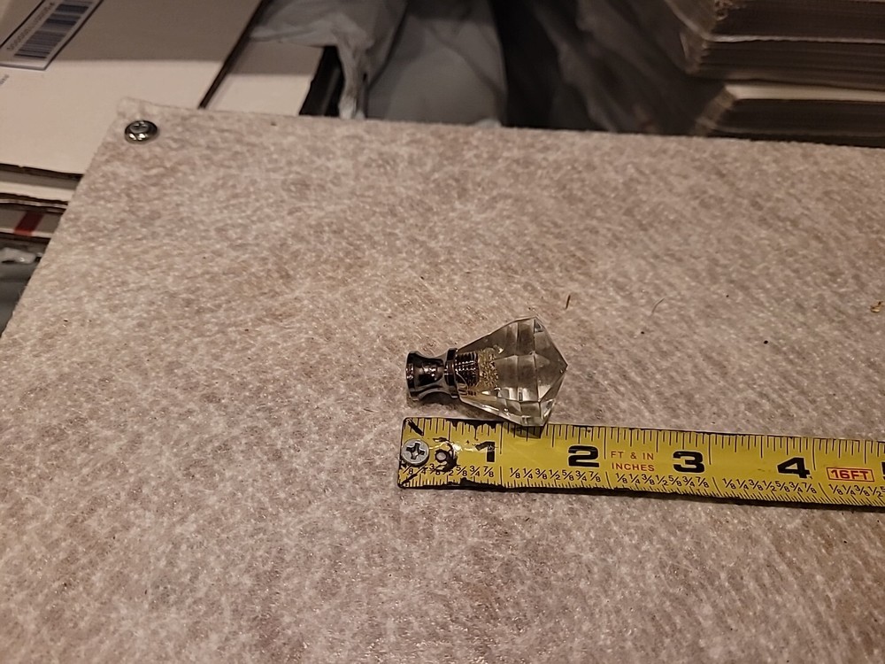 CAL CRYSTAL M13/32 Octagonal Crystal Knobs With Polished Chrome Base-Set Of 2