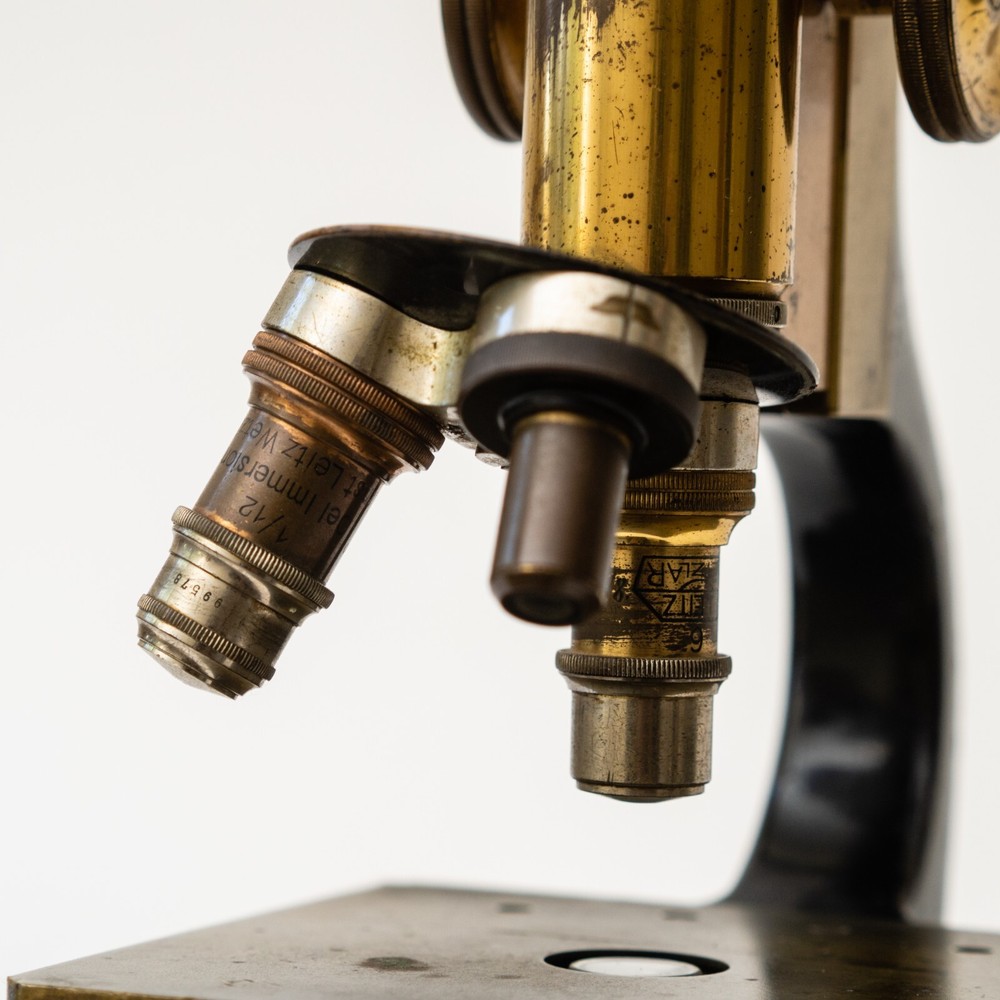 E. Leitz Wetzlar microscope 1912 Brass Microscope serial # 158336