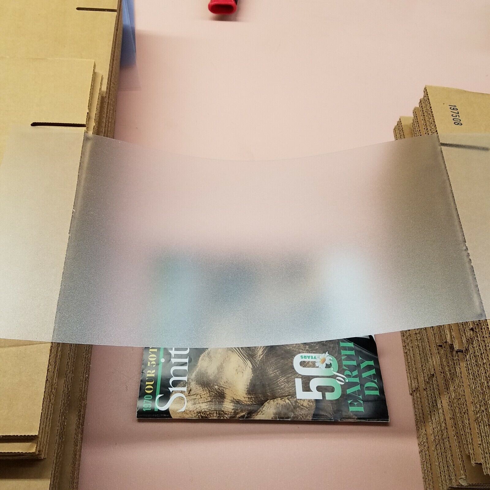 .018" x 8-7/8" x 27" CLEAR FROSTED TEXTURED LIGHT DIFFUSING PLASTIC SHEETS, NEW