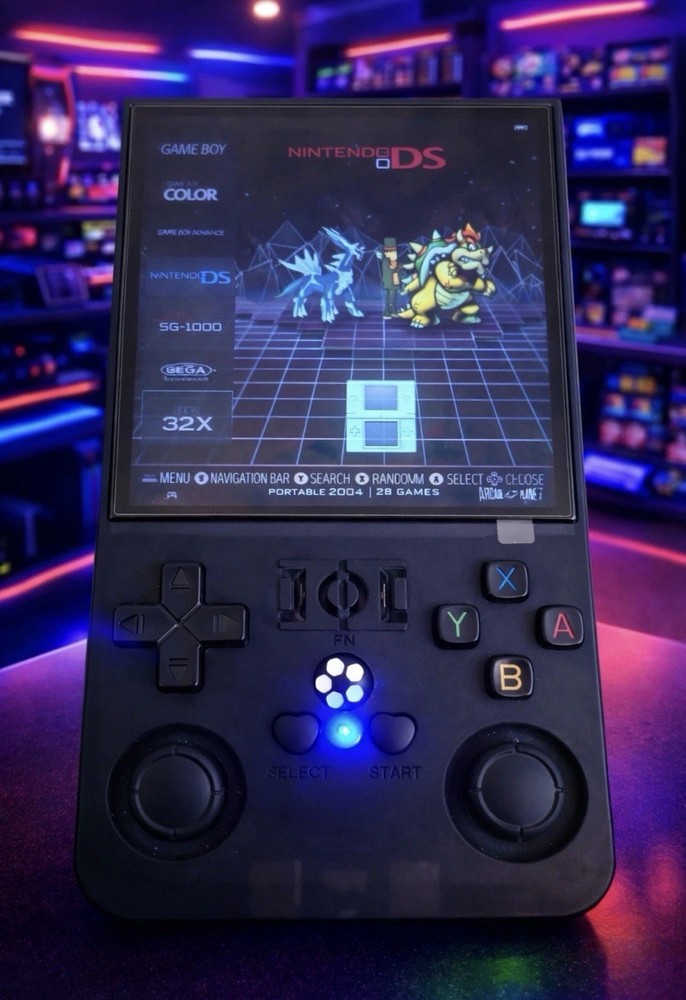 R36Max Open Source Handheld Game Console, Black, USB-C Connectivity