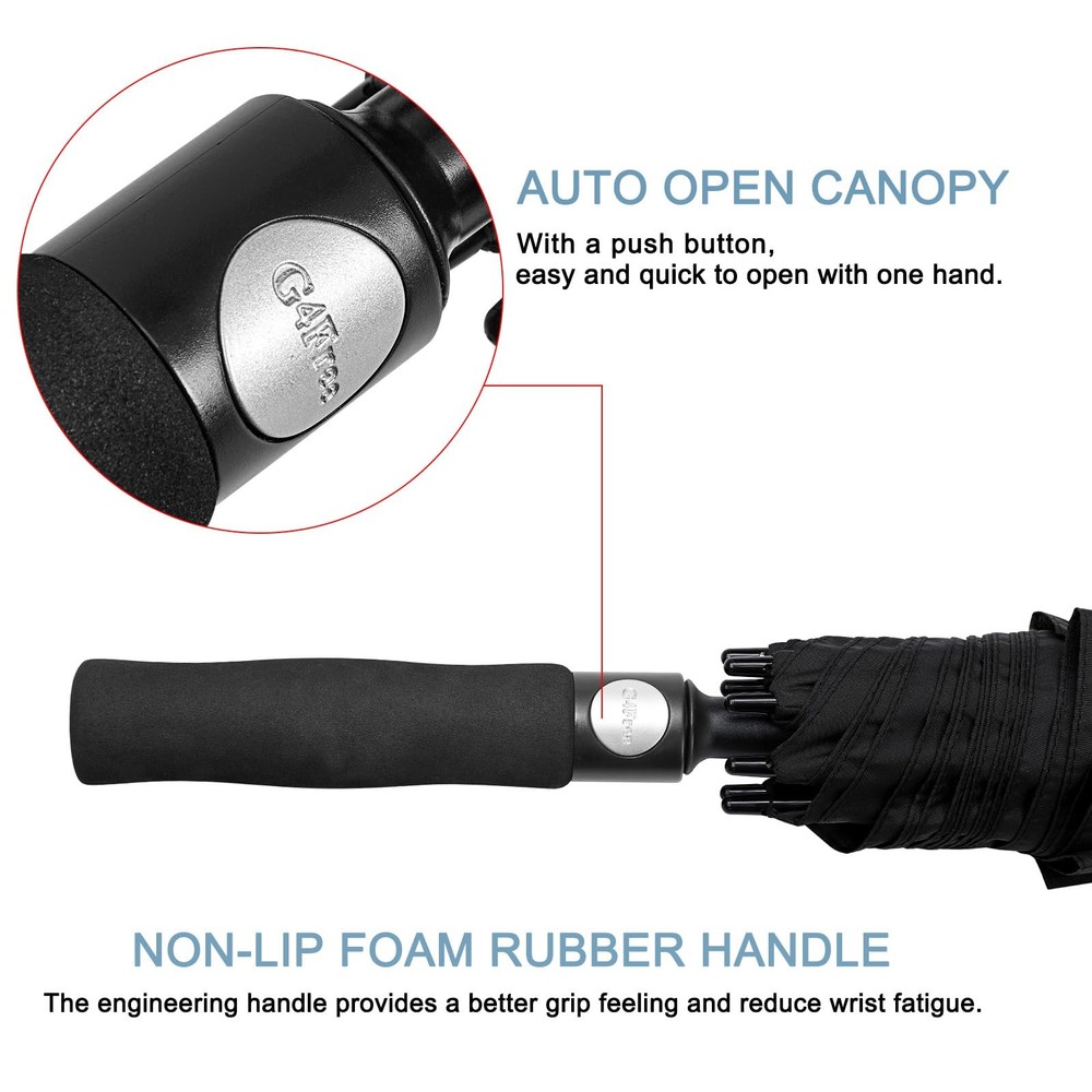 72 Inch Huge Large Oversize Golf Umbrella Automatic Open Double Canopy Windproof
