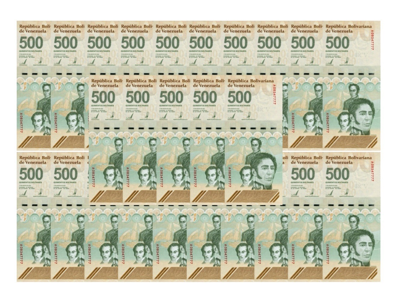 VENEZUELA 500 DIGITALES 2023 Qty 25 UNC 500 million bolivar soberano  New USA