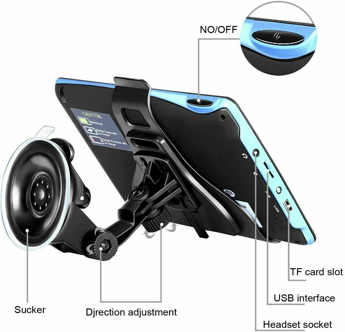 7 Inch Car Truck GPS Navigation 8G 256M Touch Screen Navigator Canada Mexico US