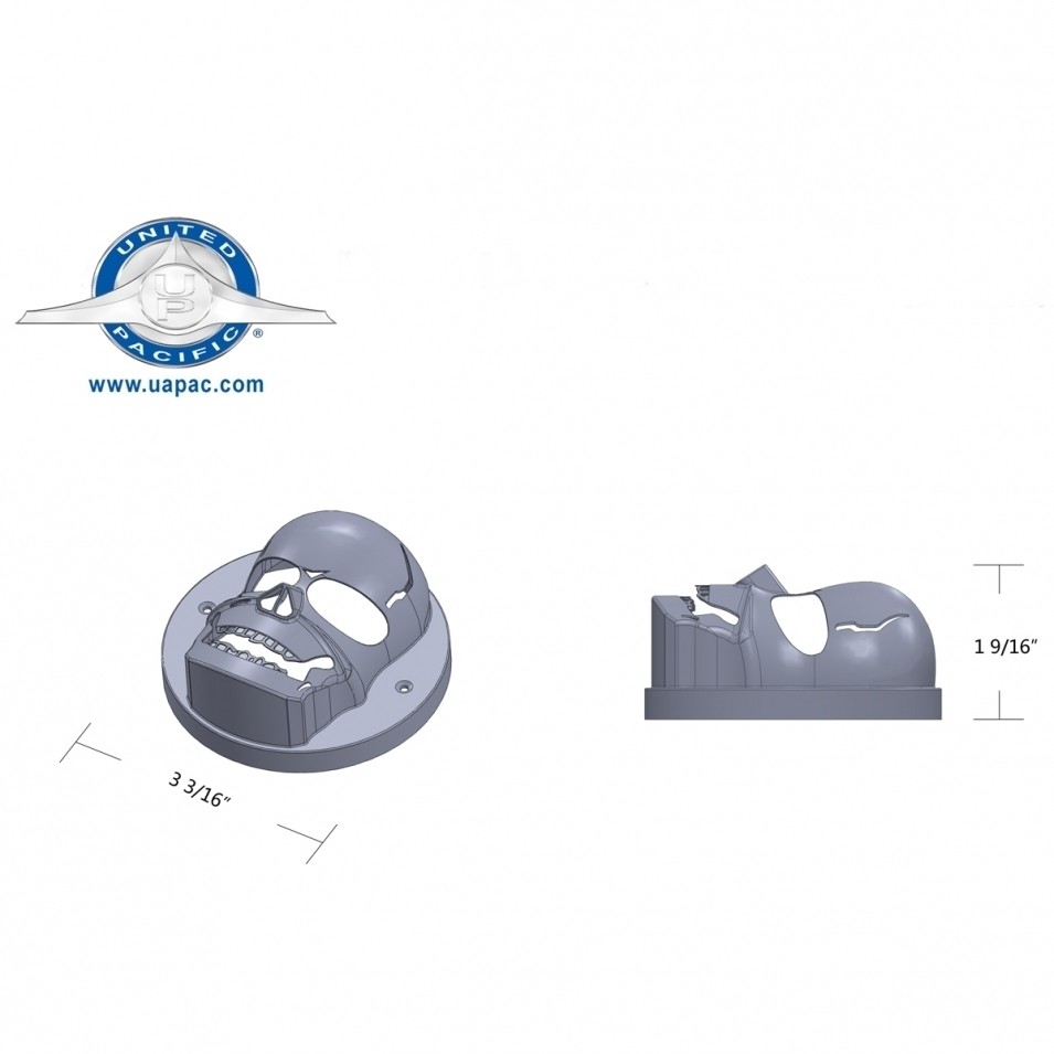 Chrome 2" Skull Light Bezel for Grommet Mounted Lights