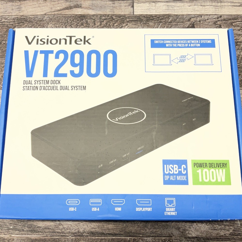 VisionTek VT2900 USB-C Docking Station New Open Box