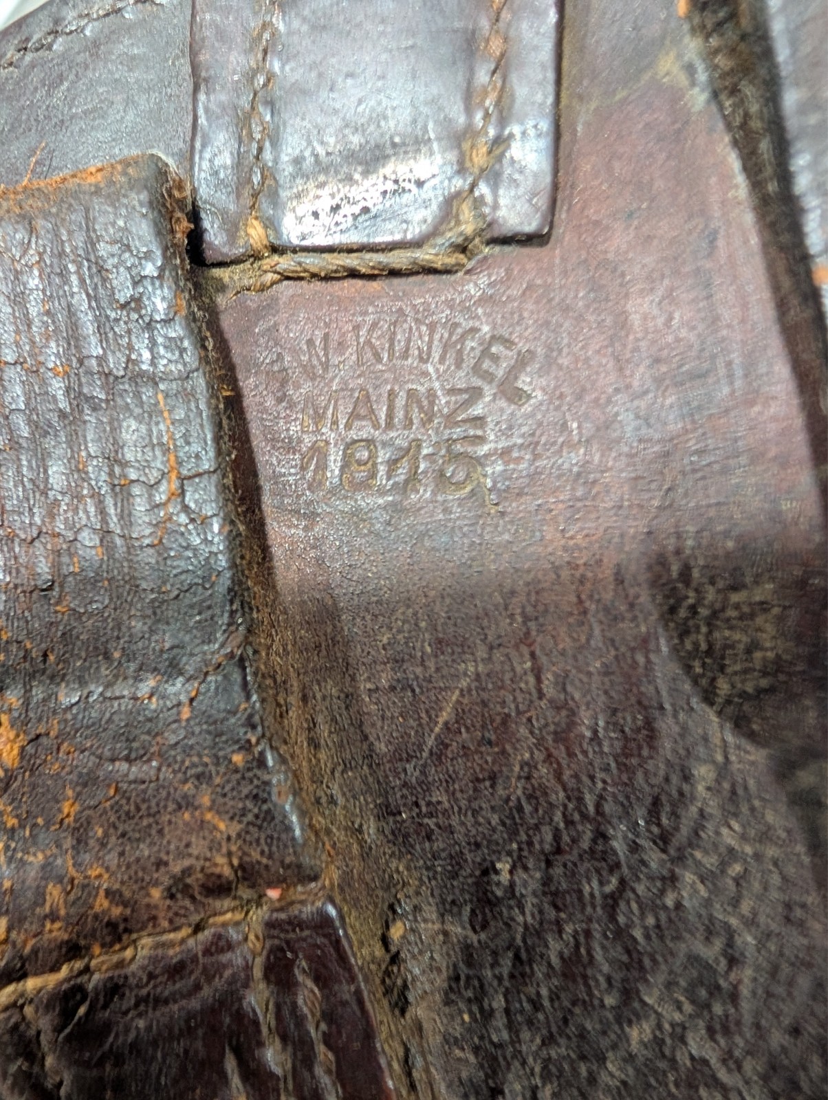 ORIGINAL GERMAN WW1 1915 DATED FULL LEATHER STOCK HARNESS C96 MAUSER BROOMHANDLE