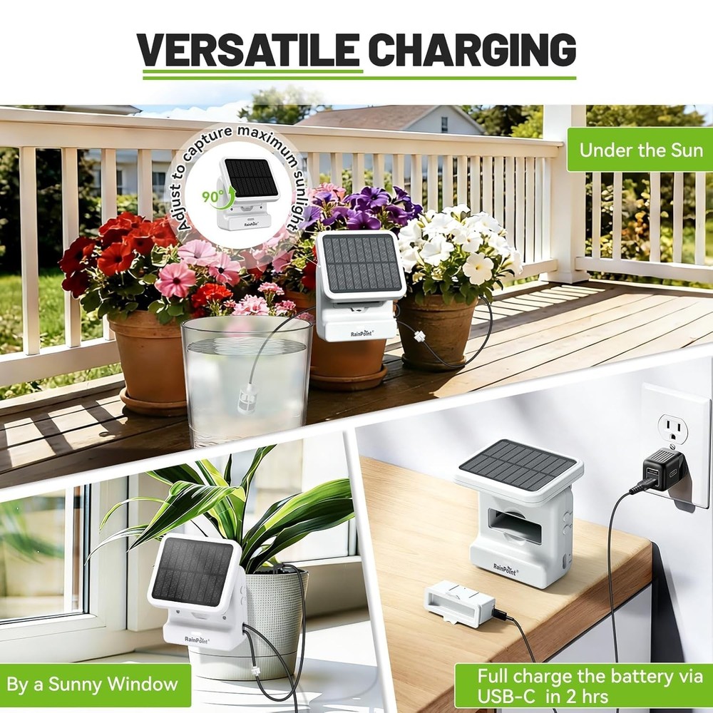 RAINPOINT Smart WiFi Solar Drip Irrigation Bundle 2x System + Expand Kit : NEW