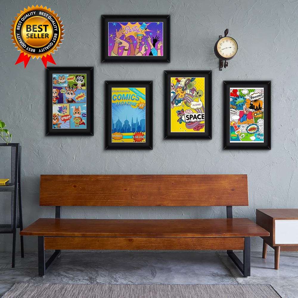 8 Pack Comic Book Frame UV Protection Magazine Picture Display Wall Mount Book