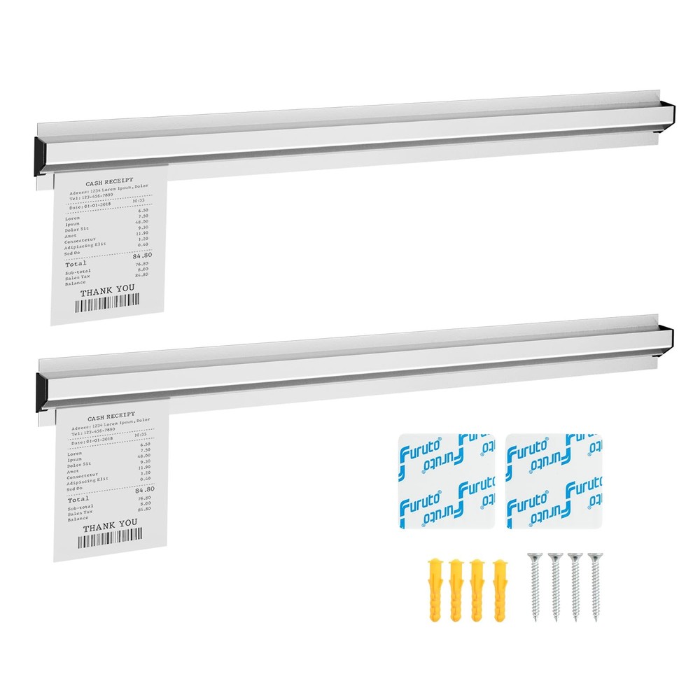 Restaurant Ticket Rack - 28 Inch, 2 Pcs (Check Receipt 28 Silvery White