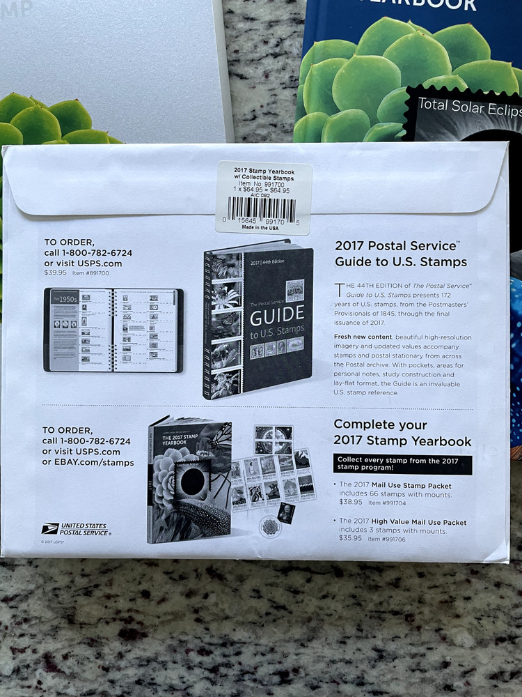 2017 USPS Year Book with Sealed Stamp Packet