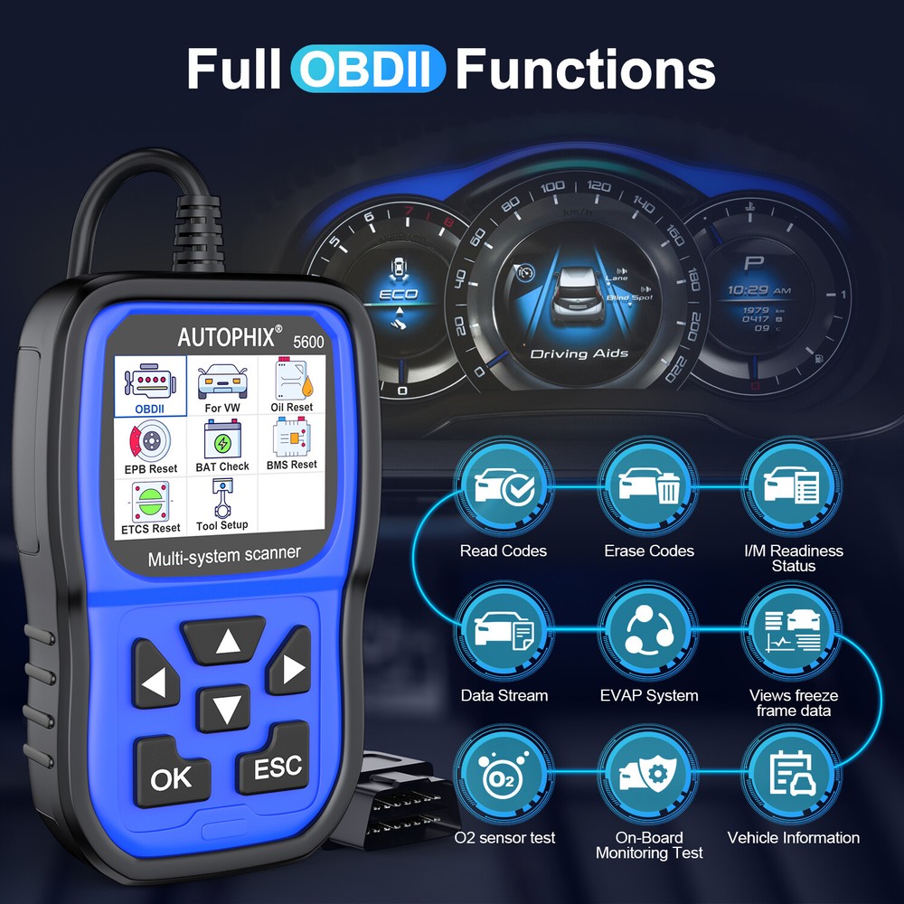 AUTOPHIX 5600 OBD2 Scanner ABS SRS EPB Code Reader All System Diagnostic Tool