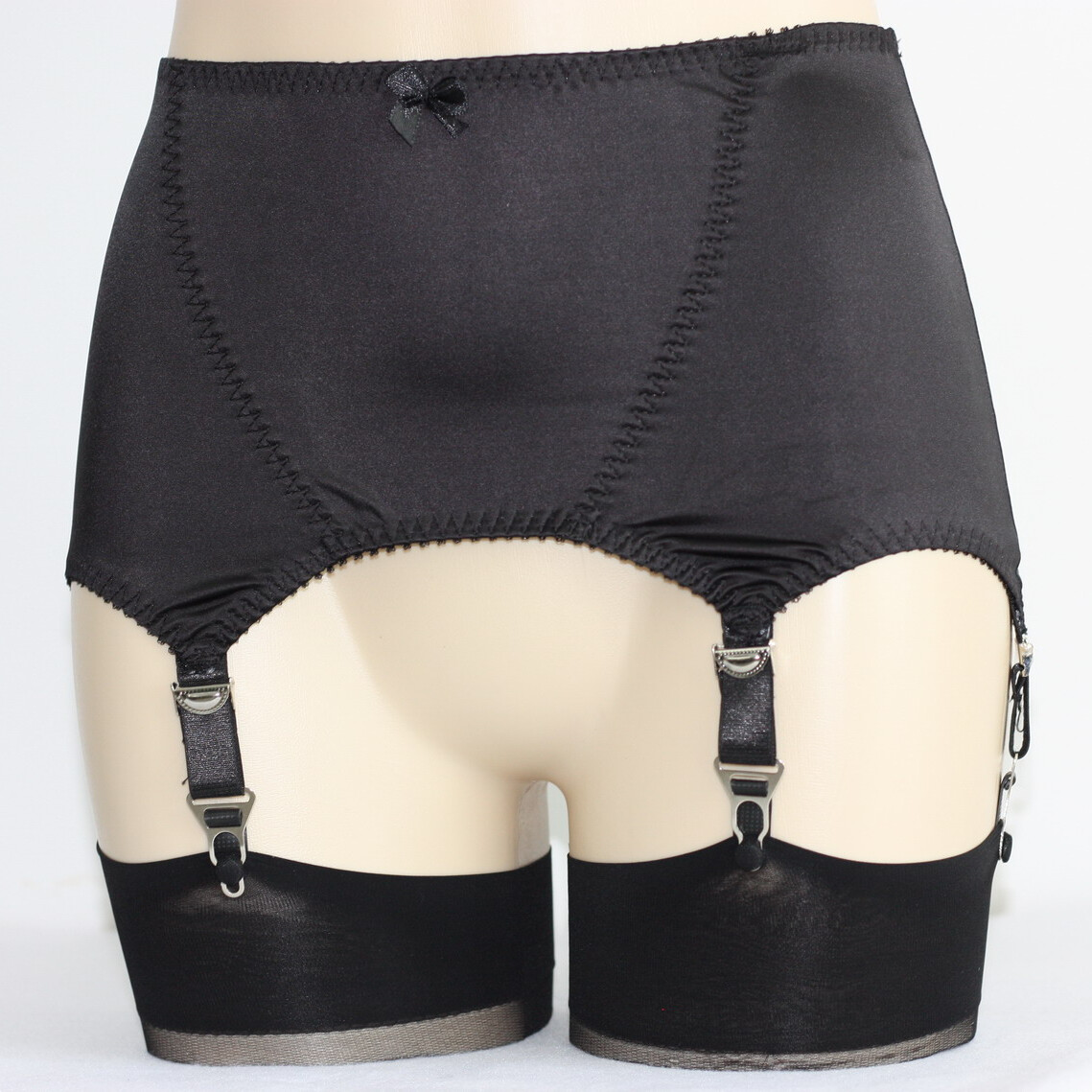 Sexy Girdle Lace Edge Vintage Satin Suspender Garter Belt W 6 Adjustable Straps