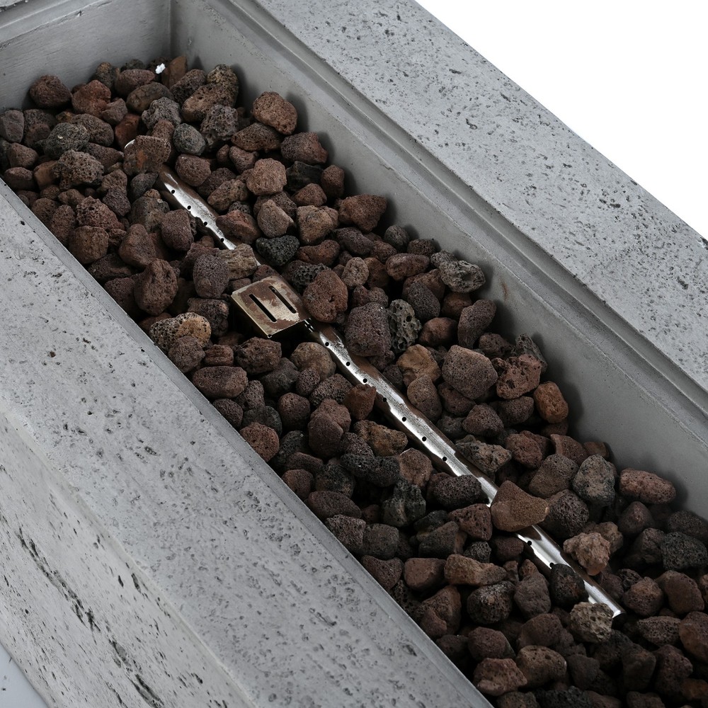 41.9'' Rectangular Outdoor Fire Pit & Propane Tank Stand Set