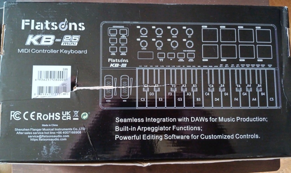 Flatsons Kb-25 Mini USB MIDI Controller Keyboard Without Manual