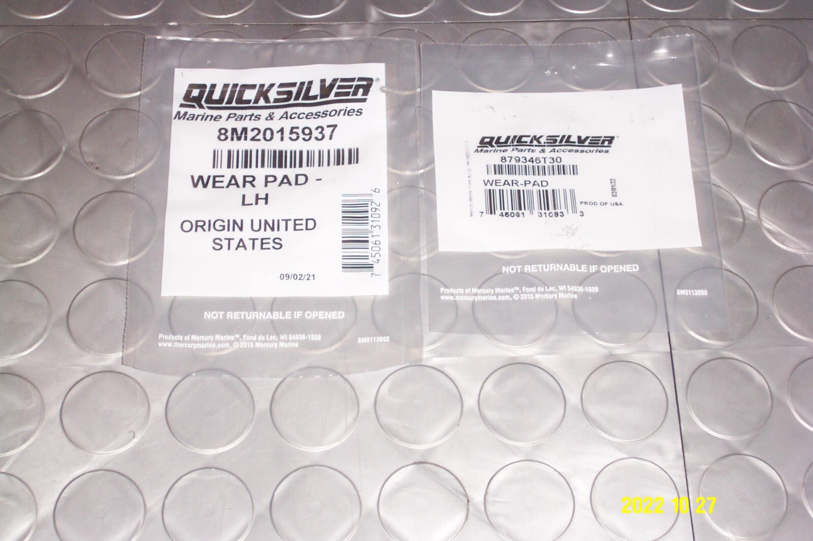Mercury Quicksilver Wear Pad Kit Alpha 1 Gen 2 Sterndrive 8M2015937 879346T30
