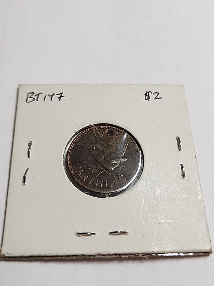 1953 GREAT BRITAIN FARTHING BT147 Holed