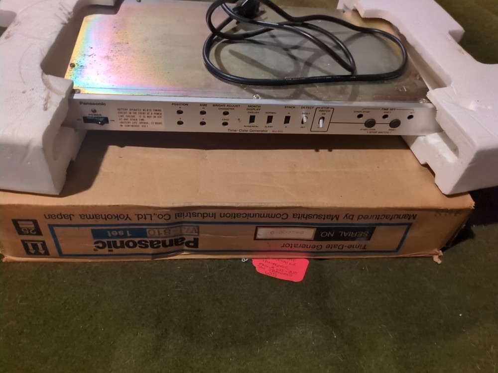 Panasonic WJ-810 Time-Date Generator Rack Mount Deck Silver Vintage w/Box